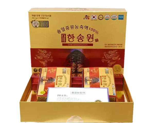 Tinh Dầu Thông Đỏ Dami Hansongwon Cao Cấp - Hỗ Trợ Sức Khỏe, Làm Đẹp Da, Tháo Khô 120 Viên, Xuất Xứ Hàn Quốc