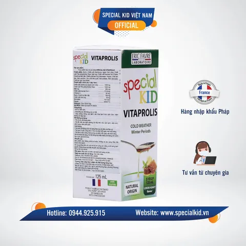 Siro Ho Special Kid Vitaprolis - Giải pháp hỗ trợ sức khỏe hô hấp cho trẻ, phòng cảm cúm và viêm đường hô hấp mùa lạnh, nhập khẩu Pháp 125ml