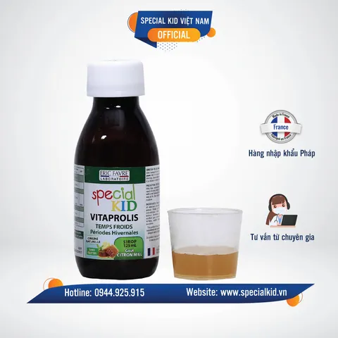 Siro Ho Special Kid Vitaprolis - Giải pháp hỗ trợ sức khỏe hô hấp cho trẻ, phòng cảm cúm và viêm đường hô hấp mùa lạnh, nhập khẩu Pháp 125ml