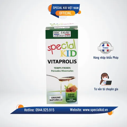 Siro Ho Special Kid Vitaprolis - Giải pháp hỗ trợ sức khỏe hô hấp cho trẻ, phòng cảm cúm và viêm đường hô hấp mùa lạnh, nhập khẩu Pháp 125ml