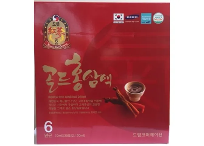 Nước Uống Hồng Sâm 6 Năm Tuổi Hàn Quốc - Thức Uống Bổ Dưỡng 30 Gói x 70ml Tăng Cường Năng Lượng, Hỗ Trợ Sức Khỏe