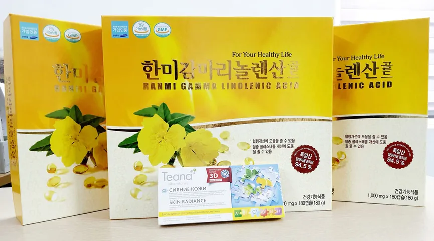 Tinh Dầu Hoa Anh Thảo Hàn Quốc Hanmi Gamma Linolenic Acid - Hỗ Trợ Cân Bằng Nội Tiết, Làm Đẹp Da - Hộp 180 Viên