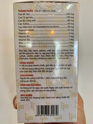 Combo 3 Hộp Thực Phẩm Bảo Vệ Sức Khỏe Hỗ Trợ Giải Độc Gan TPN - Tăng Cường Chức Năng Gan, Thanh Nhiệt, Thải Độc Hiệu Quả