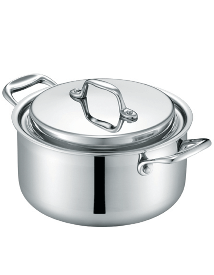 Nồi Casserole Inox 3 Lớp PoongNyun 20cm - Sang Trọng, Chống Gỉ, Thiết Kế Nắp Chống Trào, Dùng Trên Bếp Gas, Điện, Từ