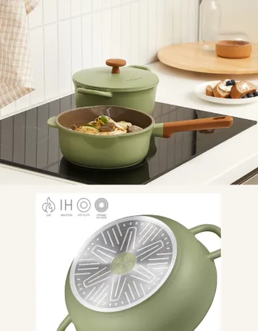 Nồi Casserole Ceramic PoongNyun BLRPT-20C 20cm - Nồi Nấu Đa Năng Chống Dính, Chống Trầy Xước, Phù Hợp Bếp Gas, Điện, Hồng Ngoại