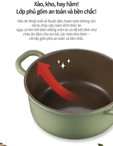 Nồi Casserole Ceramic PoongNyun BLRPT-24C 24cm 4.7L - Chống Dính, Bền Bỉ, Phù Hợp Bếp Gas, Bếp Từ, Nắp Đúc Thông Minh, Màu Xanh Pistachio