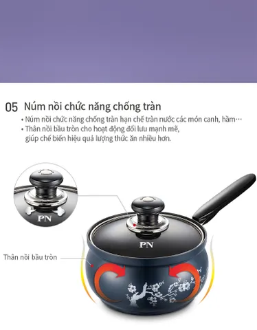 Nồi Quánh Nhôm 18cm PoongNyun - Chống Dính Công Nghệ Hard Anodizing, Chịu Nhiệt, Sử Dụng Bếp Gas, Điện, Hồng Ngoại - 2.3L