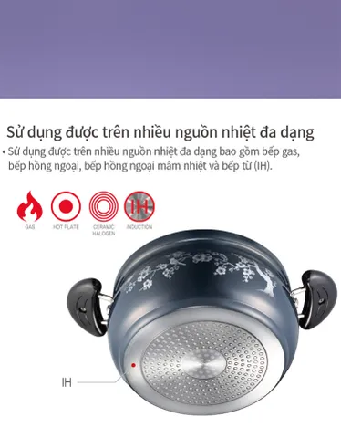 Nồi casserole nhôm hiệu PN FMPT-24C(IH) [24cm – 4.7L]