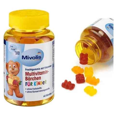 Kẹo Gấu Mivolis Bổ Sung Vitamin Cho Bé - Hỗ Trợ Ăn Ngon Miệng và Tăng Cường Sức Đề Kháng - Kẹo Dinh Dưỡng Thiên Nhiên