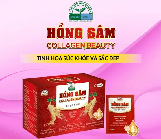 Hồng Sâm Collagen Beauty - Collagen Giúp Làm Đẹp Da Trắng Sáng, Giữ Ẩm, Tăng Độ Đàn Hồi Cho Da