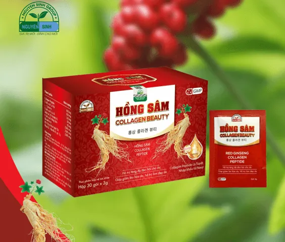 Hồng Sâm Collagen Beauty - Collagen Giúp Làm Đẹp Da Trắng Sáng, Giữ Ẩm, Tăng Độ Đàn Hồi Cho Da