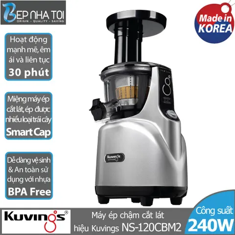 Máy Ép Chậm Kuvings NS-120CBM2 - Dung Tích 400ml, Giữ Nhiều Vitamin và Enzym, Thương Hiệu Hàn Quốc, Hoạt Động Liên Tục 30 Phút
