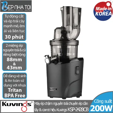 Máy Ép Chậm Kuvings KSP-2428CB 400ml - Màu Đen, Ép Nguyên Trái, Giữ Dinh Dưỡng, Sản Xuất Tại Hàn Quốc