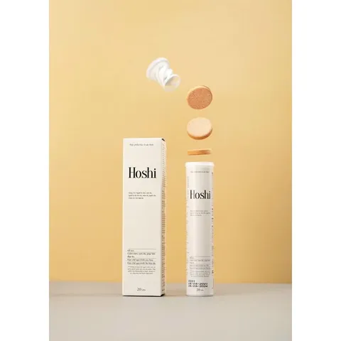 Viên sủi Hoshi Nhật Bản - Hỗ trợ làm trắng da tự nhiên, chống lão hóa, 20 viên bổ sung collagen và vitamin cho làn da rạng rỡ.