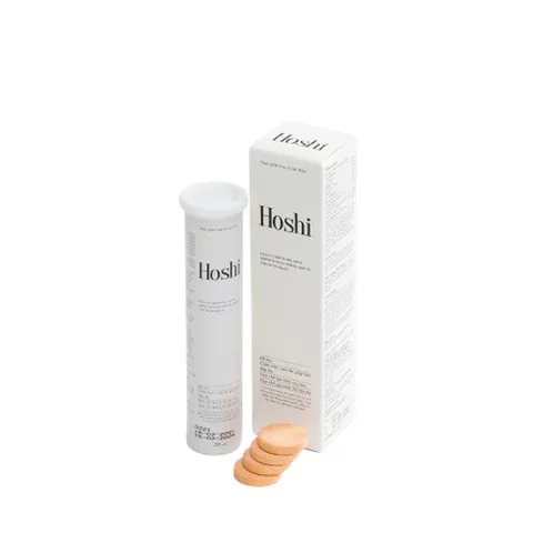 Viên sủi Hoshi Nhật Bản - Hỗ trợ làm trắng da tự nhiên, chống lão hóa, 20 viên bổ sung collagen và vitamin cho làn da rạng rỡ.