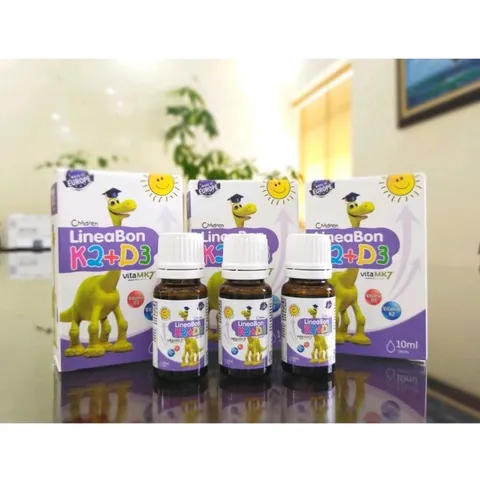 Lineabon Vitamin D3 K2 Hỗ Trợ Tăng Chiều Cao - Giọt Sinh Học Dành Cho Trẻ Em, Hộp 10ml, Giúp Hấp Thụ Canxi Tối Đa