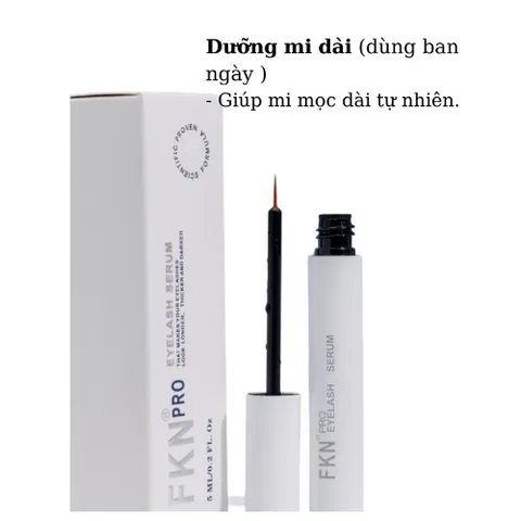 Serum Dưỡng và Dài Lông Mi Rậm Lông Mày FKN 5ml - Giúp Mi Dày Đẹp Tự Nhiên, An Toàn Cho Da Mắt Nhạy Cảm