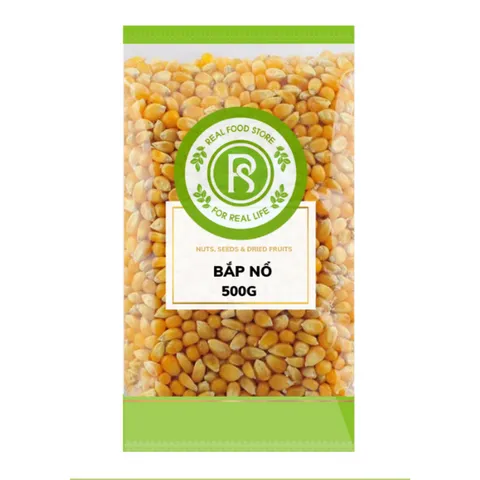 Hạt Bắp Nổ Real Food - Bỏng Ngô Vàng 100% Tự Nhiên, Sản Xuất Tại California, Thực Phẩm Nguyên Liệu Cho Mọi Hoạt Động Giải Trí