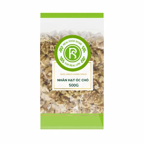 Nhân Óc Chó Vàng Real Food - Hạt Dinh Dưỡng Tự Nhiên, Bổ Sung Dinh Dưỡng Cho Mẹ Bầu, Người Già, Trẻ Em