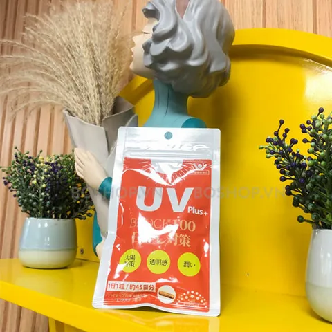 Viên Uống Chống Nắng UV Plus+ Block100 Nhật Bản 45 Viên - Bảo Vệ Da, Giảm Tác Động UV, Tăng Cường Đề Kháng Da