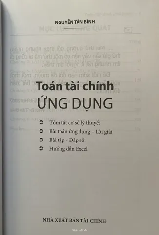 Sách Toán Tài Chính Ứng Dụng - Hướng Dẫn Chi tiết về Lãi Suất, Dòng Tiền, Thẩm Định Đầu Tư, và Khấu Hao - Nguyễn Tấn Bình