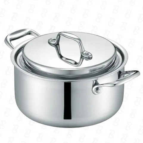 Nồi Casserole Inox 3 Lớp PoongNyun 20cm - Sang Trọng, Chống Gỉ, Thiết Kế Nắp Chống Trào, Dùng Trên Bếp Gas, Điện, Từ