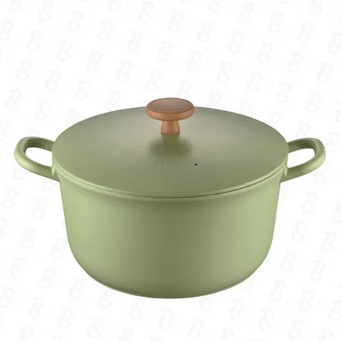 Nồi Casserole Ceramic PoongNyun BLRPT-24C 24cm 4.7L - Chống Dính, Bền Bỉ, Phù Hợp Bếp Gas, Bếp Từ, Nắp Đúc Thông Minh, Màu Xanh Pistachio