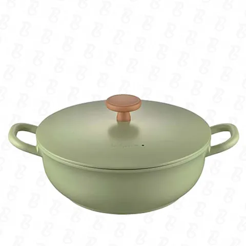 Nồi Lẩu Ceramic PoongNyun BLRPT-24CL 24cm - Lẩu Nhôm Chống Dính Pistachio Green, Dung Tích 3.2L, Phù Hợp Tất Cả Bếp Gas, Điện, Từ