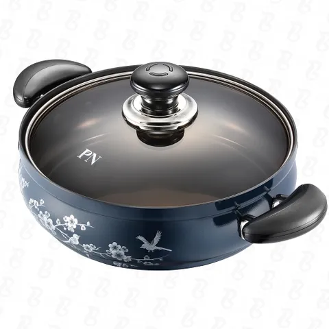 Nồi Lẩu Nhôm PoongNyun 24cm - Chống Dính, Chống Trầy Xước, Công Nghệ Hard Anodizing, Nắp Kiếng Chịu Nhiệt, 2.8L