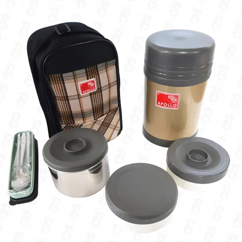 Hộp cơm giữ nhiệt Apollo 3 ngăn - Sản xuất tại Hàn Quốc