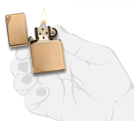 Bật Lửa Zippo Vintage 270 - Đồng Vàng Bóng Cổ Điển - Bảo Hành Trọn Đời, Hộp Quà Tặng Thân Thiện Môi Trường