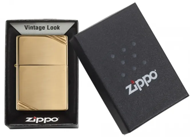 Bật Lửa Zippo Vintage 270 - Đồng Vàng Bóng Cổ Điển - Bảo Hành Trọn Đời, Hộp Quà Tặng Thân Thiện Môi Trường