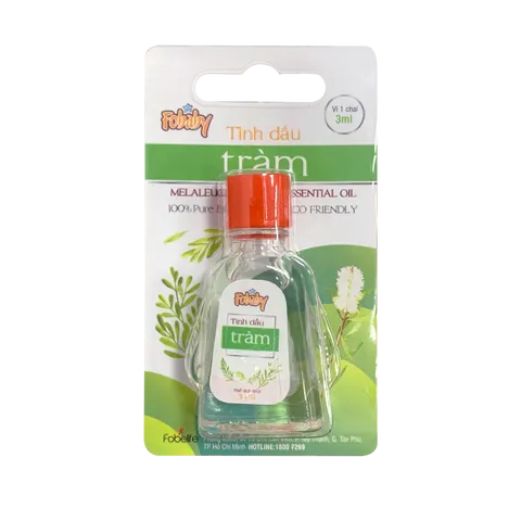 Tinh Dầu Tràm Nguyên Chất FoBaby - Sản Phẩm An Toàn Cho Da Bé, Giảm Ngứa, Hỗ Trợ Tiêu Hóa và Giảm Cảm Lạnh