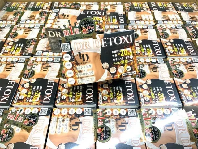 Viên Uống Giảm Cân Thải Độc Dr Detoxi 4D Nhật Bản - Hỗ Trợ Đốt Cháy Mỡ, Thanh Lọc Cơ Thể, Hộp 30 Gói