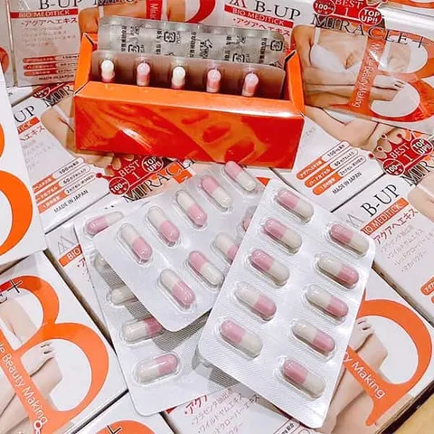 Viên Uống Nở Ngực B-Up Miracle Nhật Bản 60 Viên - Tăng Kích Thước Vòng 1 & Săn Chắc Hiệu Quả dành cho Phụ Nữ