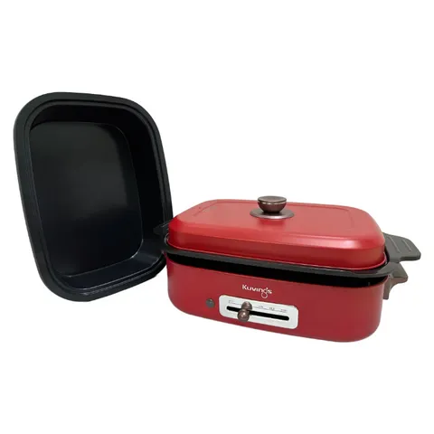 Lẩu điện đa năng 2 trong 1 Kuvings KMG-200B 4.0L - Nồi lẩu ceramic chống dính, nhiều chức năng nấu tiện lợi, màu đỏ
