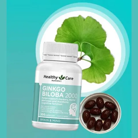 Viên uống bổ não Healthy Care Ginkgo Biloba 2000mg - Tăng cường trí nhớ và tập trung - Hộp 100 viên từ Úc