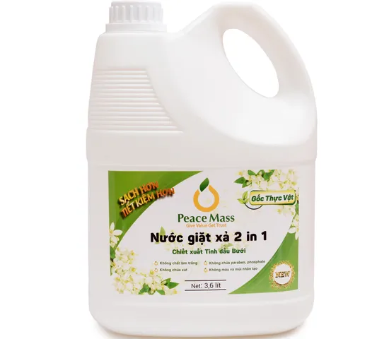 Nước Giặt Xả Gốc Thực Vật 2in1 Peace Mass Can 3.6L