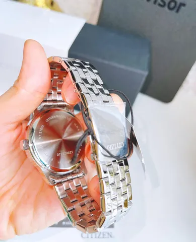Đồng hồ nam Citizen Sun Moon Titanium mặt tròn trắng bạc sang trọng - Chống nước 50m, lịch tuần trăng, thiết kế hiện đại.