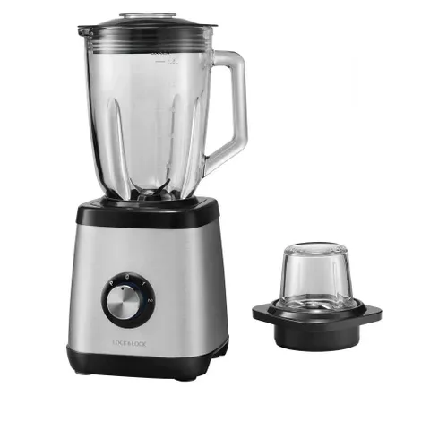 Máy Xay Sinh Tố Lock&Lock 2 Cối Thủy Tinh 600W, Dung Tích 1.5L - Xay Đá và Thực Phẩm Đơn Giản, Thiết Kế Sang Trọng EJM366