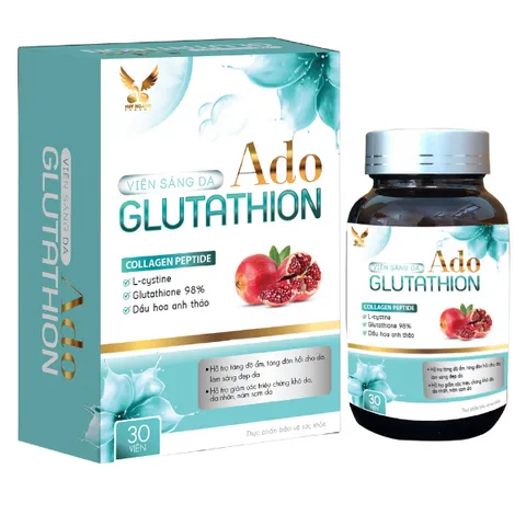 Viên Uống Sáng Da Ado Glutathione 500mg - Hỗ Trợ Làm Sáng Da, Ngăn Ngừa Lão Hóa, Tăng Độ Đàn Hồi Da, Bổ Sung Collagen
