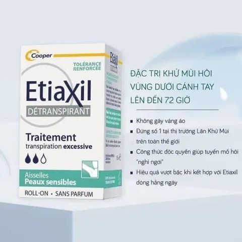 Lăn Khử Mùi Etiaxil 15ml - Hỗ Trợ Giảm Hôi Nách Hiệu Quả, Không Mùi, Không Gây Kích Ứng Da - Sản Phẩm Dành Cho Da Nhạy Cảm