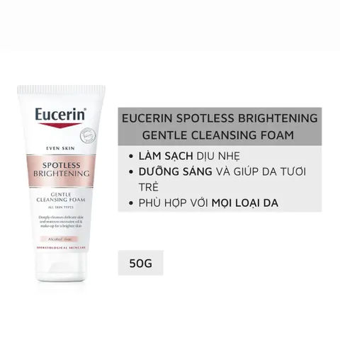 Sữa Rửa Mặt Eucerin Spotless Brightening Cleansing Foam 150g - Sản Phẩm Dưỡng Trắng Da, Giúp Sáng Và Giảm Thâm Nám, Nhập Khẩu Đức