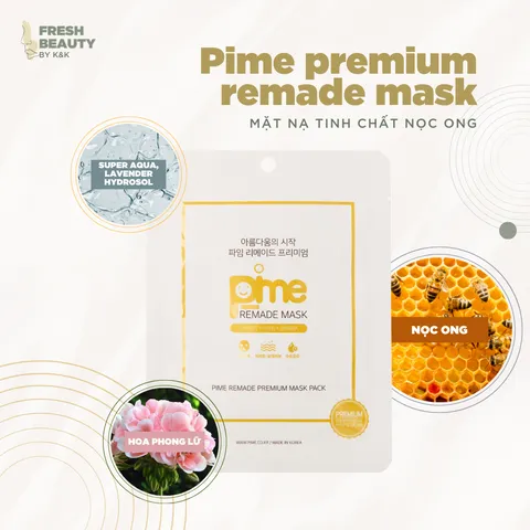 Mặt Nạ Tế Bào Gốc Pime Remade Mask Cấp Ẩm - Dưỡng Trắng, Phục Hồi Da, Giảm Mụn, Chiết Xuất Tự Nhiên, 20 Thành Phần Hữu Cơ