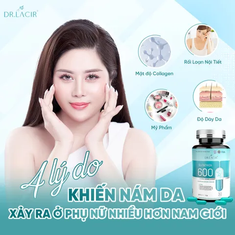 Viên Uống Trắng Da Glutathione 600 Dr Lacir - Hỗ Trợ Mờ Nám, Tàn Nhang, Da Mịn Màng, Sáng Khỏe 5 Hộp