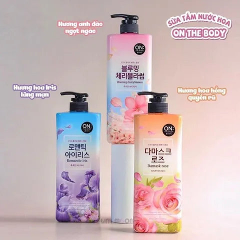 Sữa Tắm Nước Hoa On The Body Hàn Quốc 900ml - Dưỡng Da Trắng Mịn, Hương Hoa Quyến Rũ, Chăm Sóc Da Từ Tự Nhiên