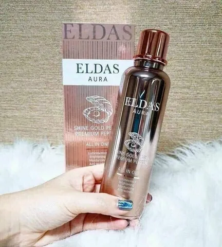Serum Tế Bào Gốc Eldas Aura Shine Gold Pearl 100ml - Chăm Sóc Da Trẻ Hóa, Giảm Nếp Nhăn, Tăng Độ Sáng Mịn Da Hàn Quốc