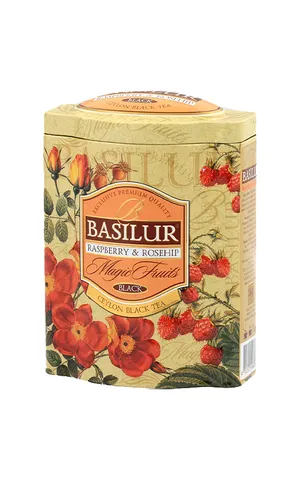 Trà Đen Ceylon Basilur Cao Cấp Vị Dâu Rừng & Nụ Tầm Xuân - Thức Uống Lành Mạnh, Hương Thơm Ấm Áp, 100g Trong Hộp Thiếc Trang Nhã