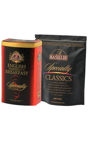 Trà Đen Ceylon Basilur English Breakfast Cao Cấp - Hộp Thiếc 100g - Trà Uống Sáng Tinh Tế Thương Hiệu Sri Lanka