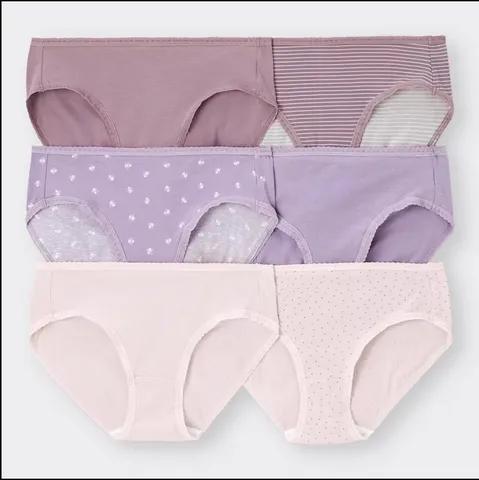 Set 6 Quần Lót Mềm Mại GU Nhật Bản - Cotton Thoáng Mát, Thiết Kế Đơn Giản, Dành Cho Nữ